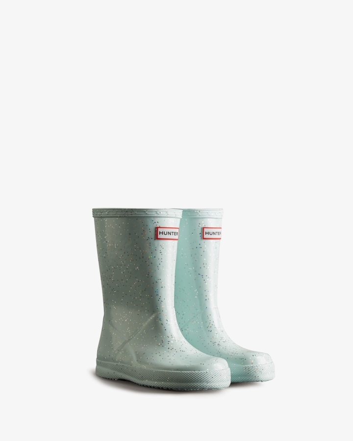 Hunter Kids First (18 Months-8 Years) Giant Glitter Rain Boots Gentle Blue - Image 3