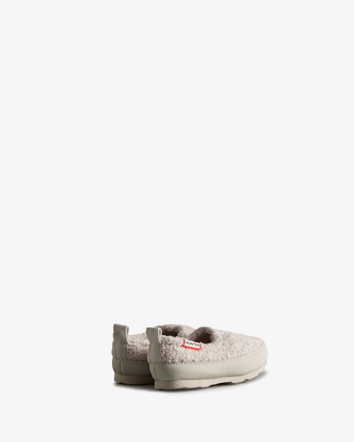 Hunter Little Kids (18 Months-8 Years) Insulated Vegan Shearling Slipper Shoe Frosted Grey - Image 4