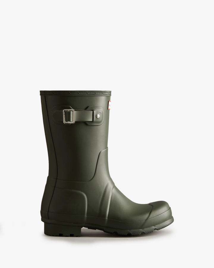 hunter_mens_original_short_rain_boots_dark_olive.jpg Hunter Men's Original Short Rain Boots Dark Olive - Image 1