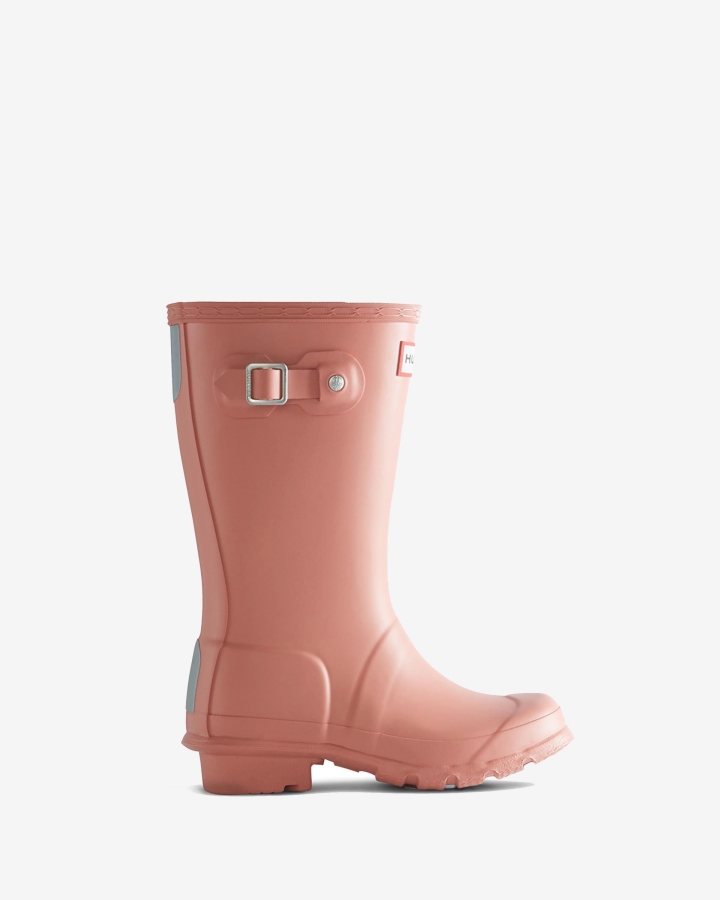 Hunter Original Big Kids (5-11 Years) Rain Boots Rough Pink - Image 1