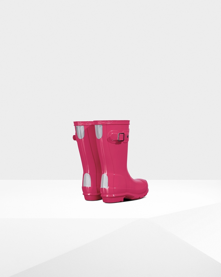 Hunter Original Little Kids (2-6 Years) Gloss Rain Boots Bright Pink - Image 4