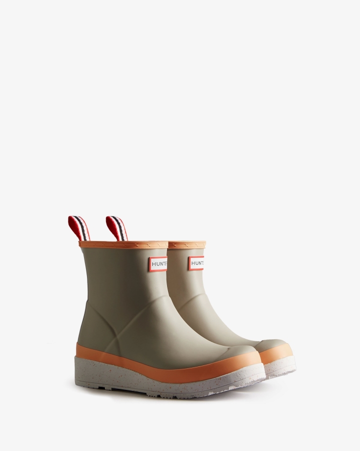 Hunter Women's Play Short Speckle Rain Boots Steall Grey-Summit Rise Peach-Spurrey White - Image 3