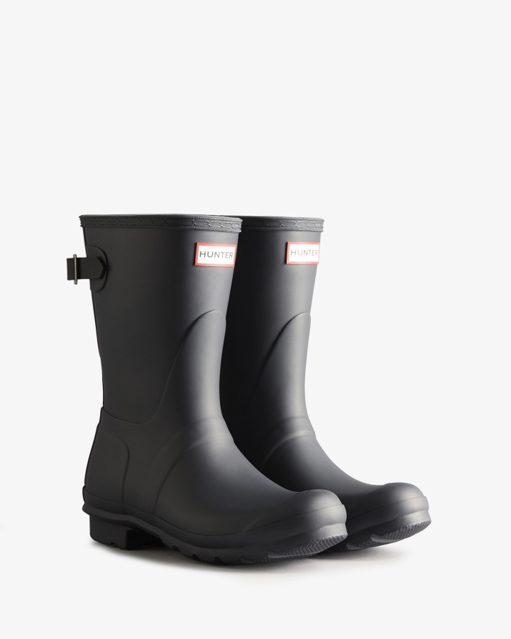 Hunter Women's Short Back Adjustable Two-Tone Rain Boots Black Ice-Black - Image 3