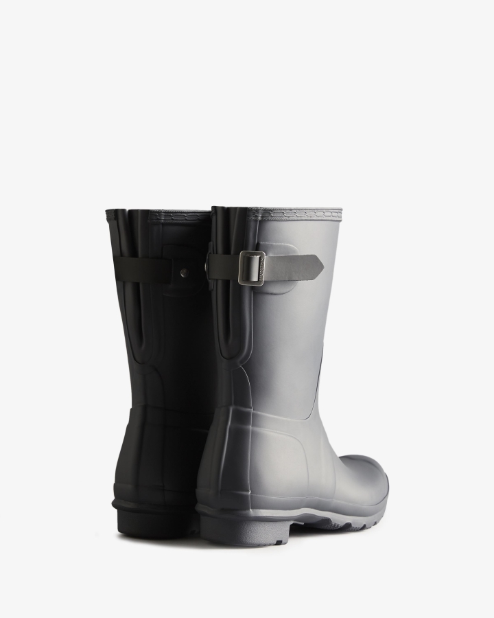 Hunter Women's Short Back Adjustable Two-Tone Rain Boots Black Ice-Black - Image 4