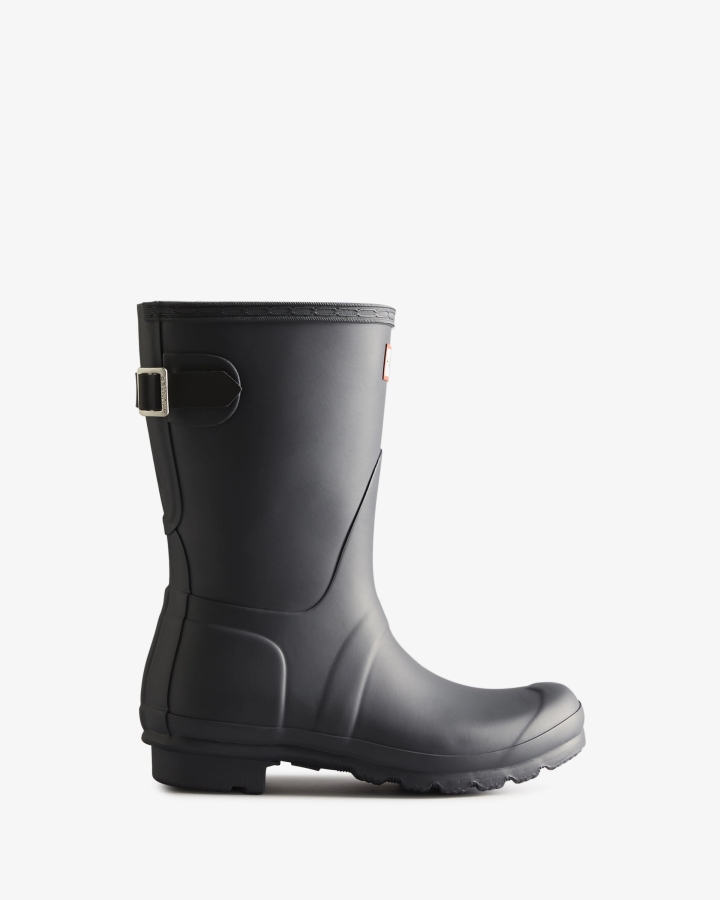 Hunter Women's Short Back Adjustable Two-Tone Rain Boots Black Ice-Black - Image 1