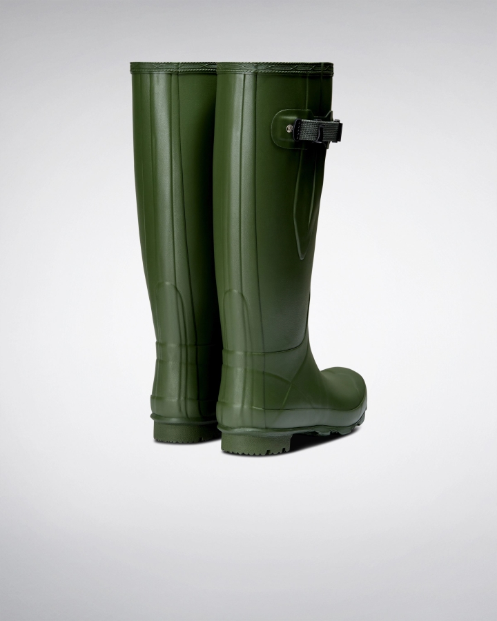 Hunter Norris Field Wide Fit Rain Boots Vintage Green