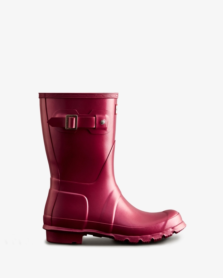 Hunter Women's Nebula Short Rain Boots Hayes Burgundy