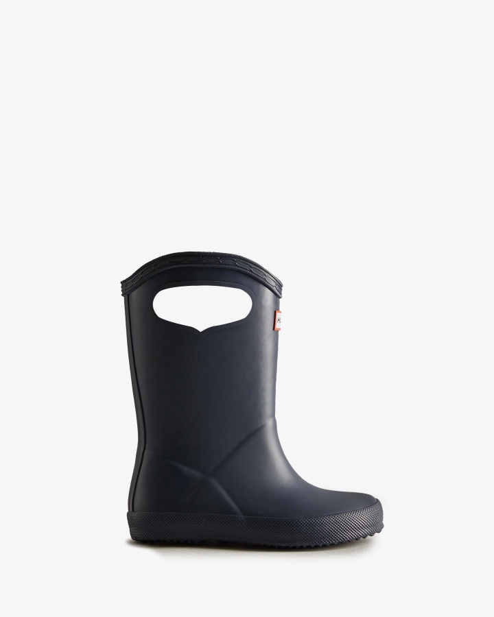 Hunter Kids First (18 Months-8 Years) Grab Handle Rain Boots Navy