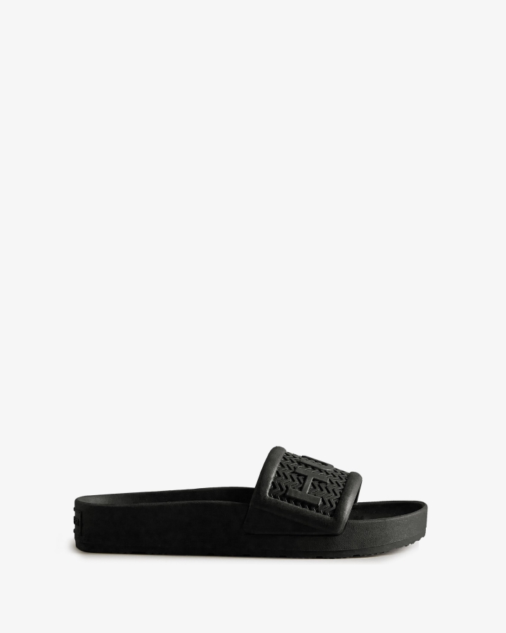 Hunter Women's BLOOM Slides Black