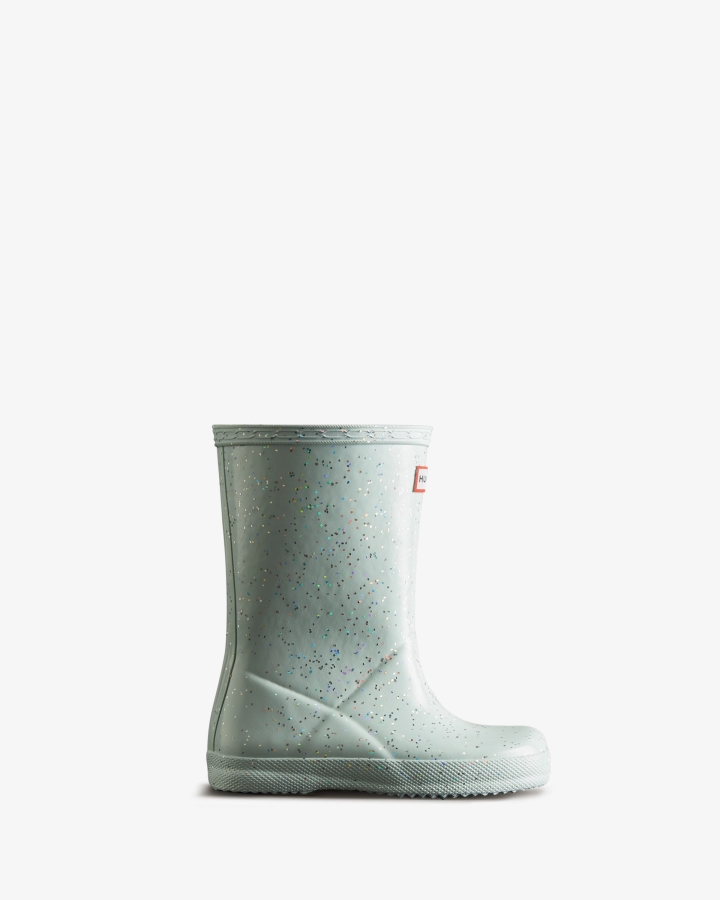 Hunter Kids First (18 Months-8 Years) Giant Glitter Rain Boots Gentle Blue