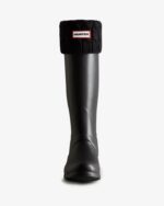 Hunter 6 Stitch Cable Knitted Cuff Tall Boot Socks Black