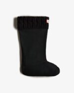 Hunter 6 Stitch Cable Knitted Cuff Tall Boot Socks Black - Image 3