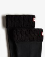 Hunter 6 Stitch Cable Knitted Cuff Tall Boot Socks Black - Image 4