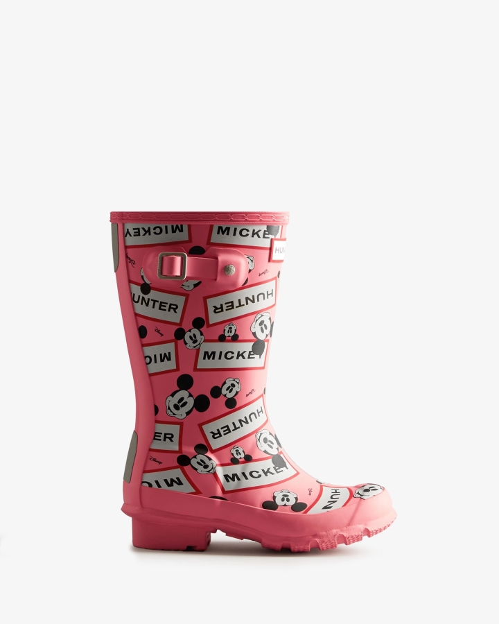 Hunter Big Kids (5-11 Years) Disney Rain Boots Pink Shiver - Image 1