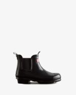 Hunter Big Kids (5-11 Years) Gloss Chelsea Boots Black - Image 2