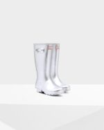 Hunter Big Kids (5-11 Years) Metallic Rain Boots Silver - Image 3