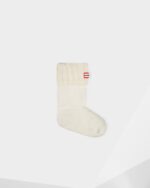 Hunter Cable Knitted Cuff Short Boot Socks Hunter White - Image 3