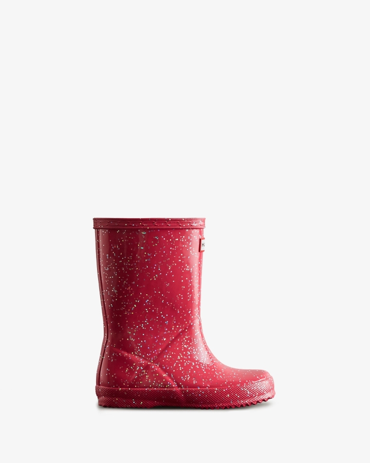 Hunter Kids First (18 Months-8 Years) Giant Glitter Rain Boots Thrift Pink - Image 1