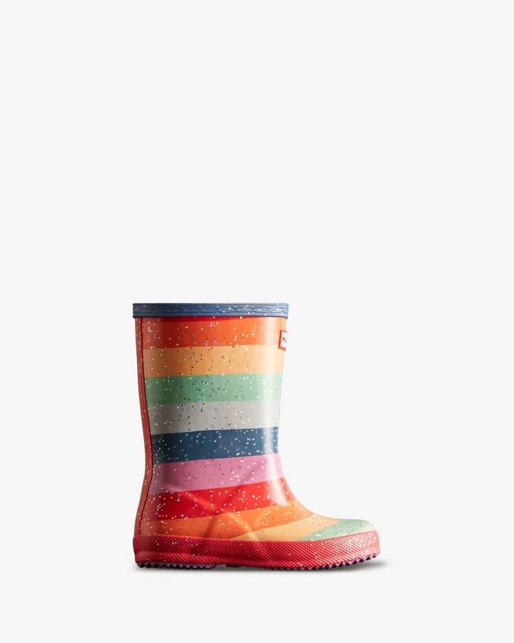 Hunter Kids First (18 Months-8 Years) Glitter Rainbow Rain Boots Multicoloured - Image 1