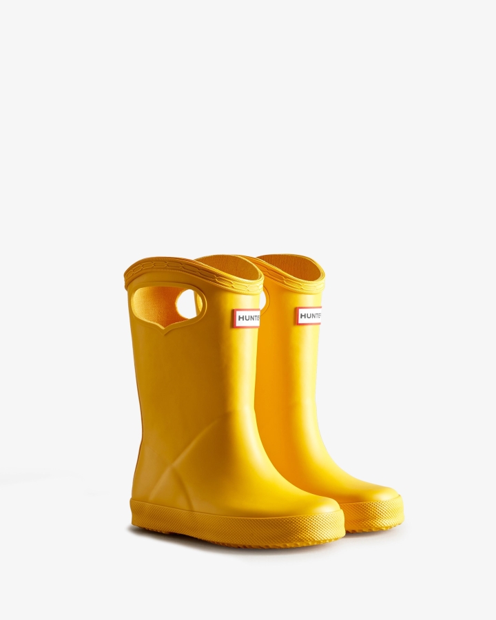 Hunter Kids First (18 Months-8 Years) Grab Handle Rain Boots Yellow - Image 3