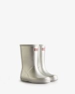 Hunter Kids First (18 Months-8 Years) Metallic Rain Boots Silver - Image 3