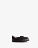 Hunter Little Kids (18 Months-8 Years) Insulated Vegan Shearling Slipper Shoe Black - Image 2