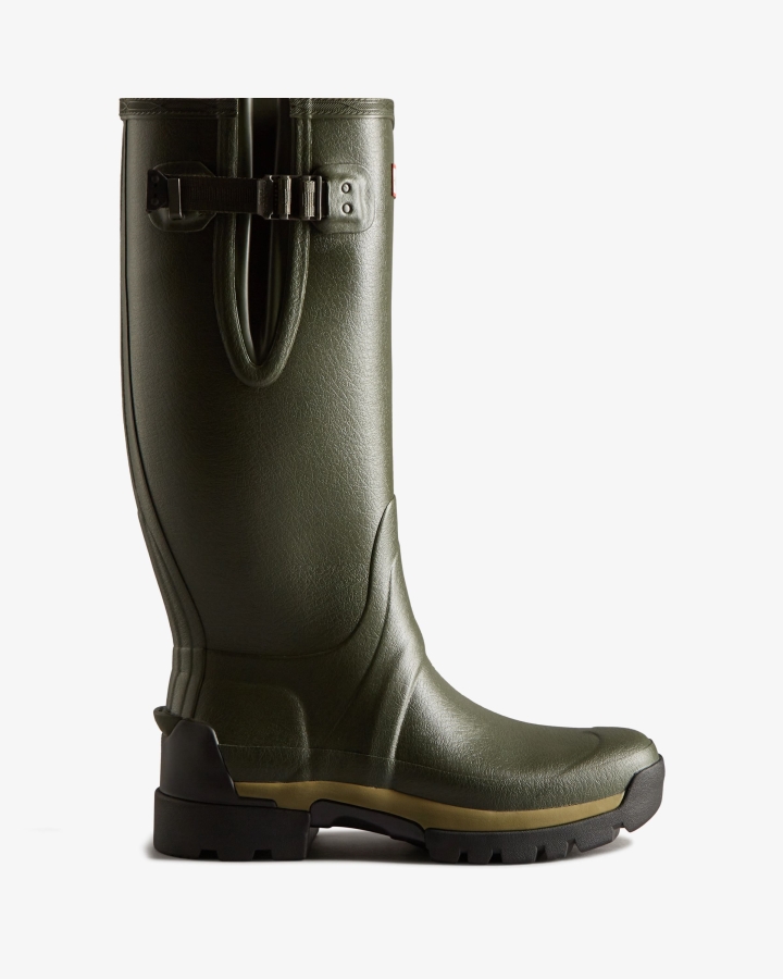 Hunter Men's Balmoral Adjustable 3mm Neoprene Rain Boots Dark Olive - Image 2