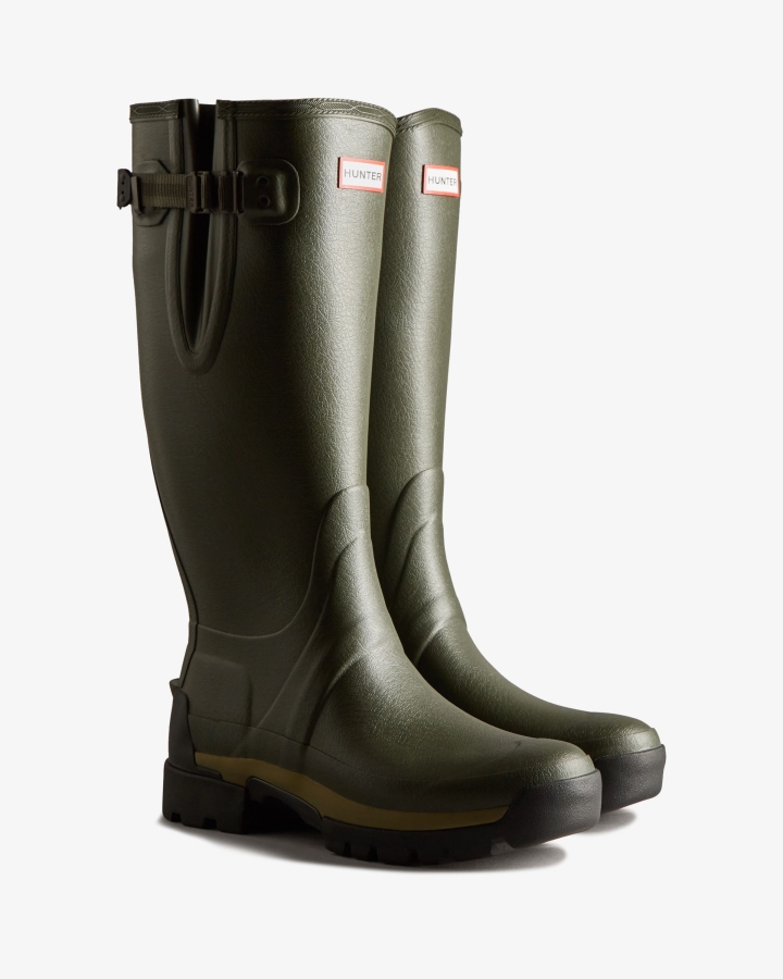 Hunter Men's Balmoral Adjustable 3mm Neoprene Rain Boots Dark Olive - Image 4