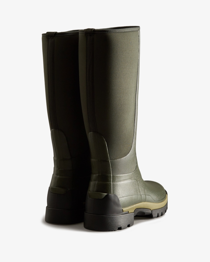 Hunter Men's Balmoral Field Hybrid Tall Rain Boots Dark Olive - Image 4