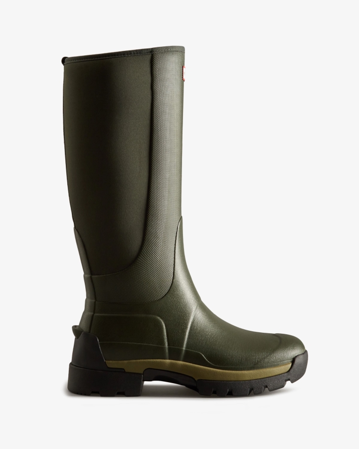 Hunter Men's Balmoral Field Hybrid Tall Rain Boots Dark Olive - Image 1