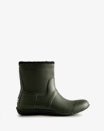 Hunter Men's Insulated Roll Top Vegan Shearling Boots Dark Olive - Image 3