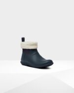 Hunter Men's Insulated Roll Top Vegan Shearling Boots Hunter Navy - Image 2