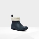 Hunter Men's Insulated Roll Top Vegan Shearling Boots Hunter Navy