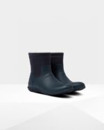 Hunter Men's Insulated Roll Top Vegan Shearling Boots Hunter Navy - Image 4