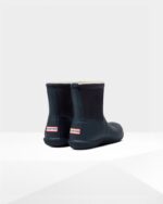 Hunter Men's Insulated Roll Top Vegan Shearling Boots Hunter Navy - Image 5