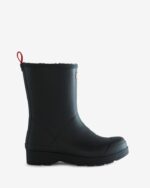 Hunter Men's Play Vegan Shearling Insulated Mid-Height Rain Boots Black