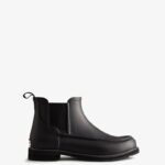 Hunter Men's Refined Moc Toe Chelsea Boots Black-Black