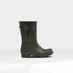 Hunter Men's Short Side Adjustable Rain Boots Dark Olive