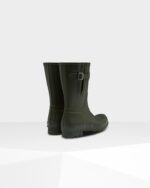 Hunter Men's Short Side Adjustable Rain Boots Dark Olive - Image 4
