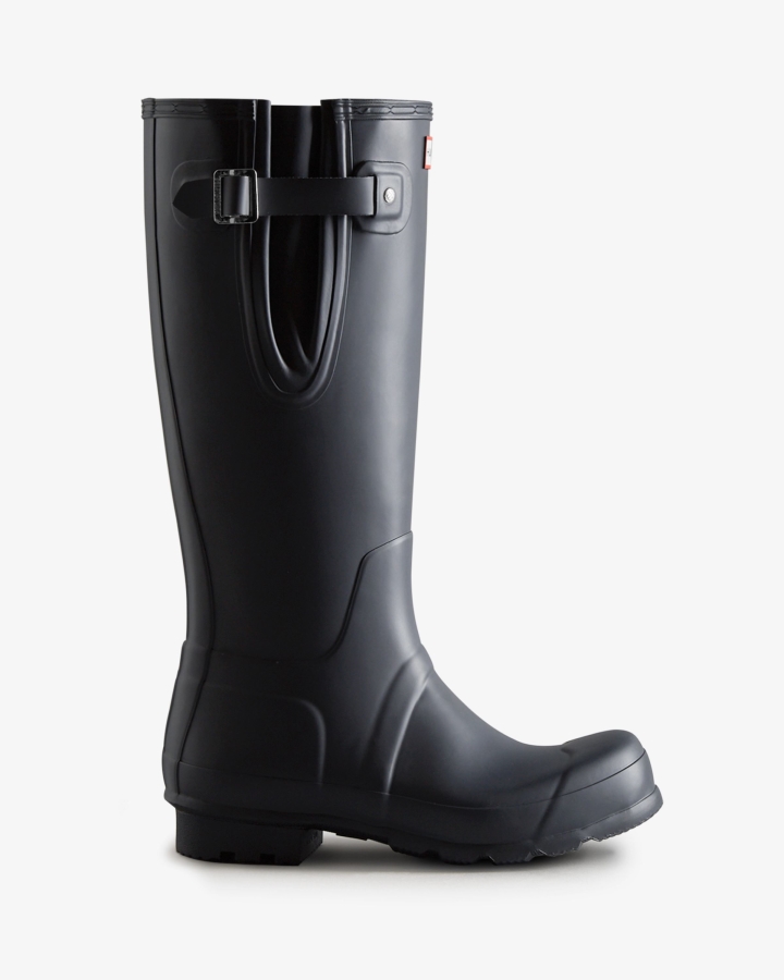 hunter_mens_tall_side_adjustable_rain_boots_navy.jpg Hunter Men's Tall Side Adjustable Rain Boots Navy - Image 1