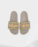 Hunter Men's Terry Towelling Logo Adjustable Slides Grey Dagger - Image 2