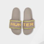 Hunter Men's Terry Towelling Logo Adjustable Slides Grey Dagger