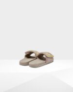 Hunter Men's Terry Towelling Logo Adjustable Slides Grey Dagger - Image 5