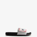 Hunter Men's Terry Towelling Logo Adjustable Slides White-Black