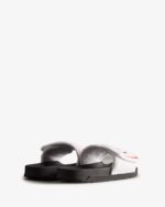 Hunter Men's Terry Towelling Logo Adjustable Slides White-Black - Image 4