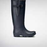 Hunter Norris Field Wide Fit Rain Boots Navy