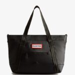 Hunter Nylon Medium Top Clip Tote Bag Black