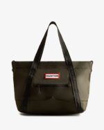Hunter Nylon Medium Top Clip Tote Bag Dark Olive - Image 2