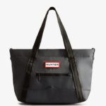 Hunter Nylon Medium Top Clip Tote Bag Navy