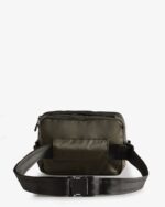 Hunter Nylon Three-Way Top Clip Crossbody Bag Dark Olive - Image 3